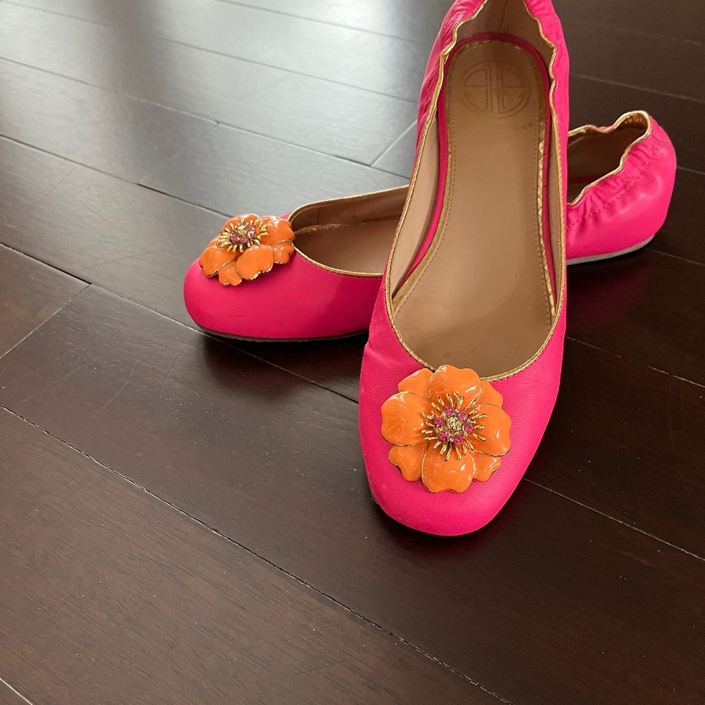 Lilly Pulitzer CLASSIC Pink and orange ballet flat